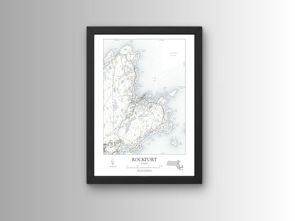 Rockport Massachusetts NAUTICAL Map Art Print 0225