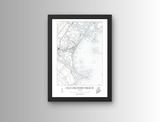 Old Orchard Beach Maine NAUTICAL Map Art Print 0225