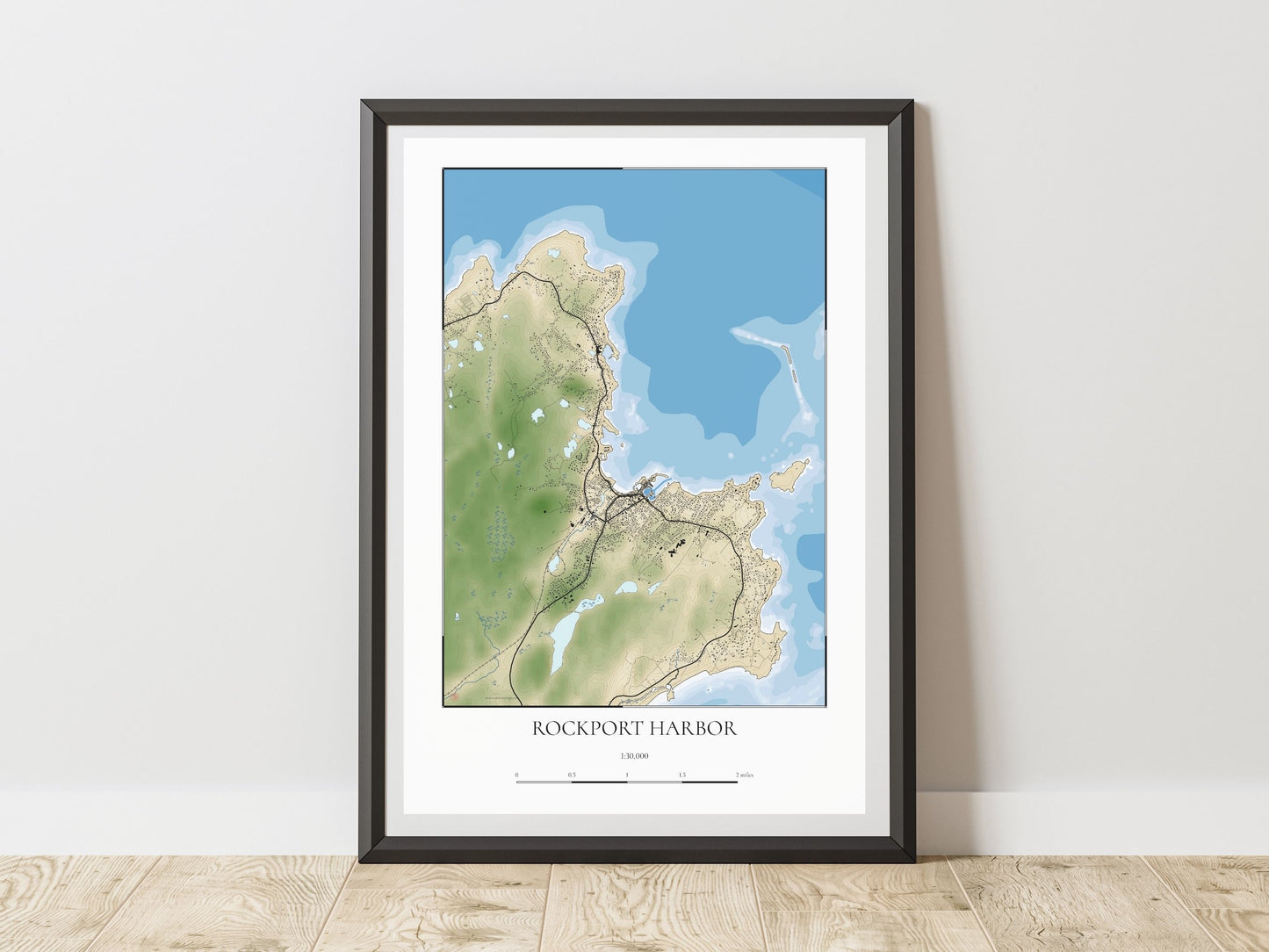 Rockport Harbor Massachusetts COASTAL Map Art Print 0225