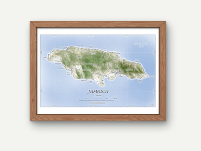 Jamaica WATERCOLOR Map Art Print 0325