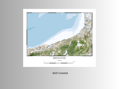Brewster Cape Cod MA Map Art Print Coastal Style