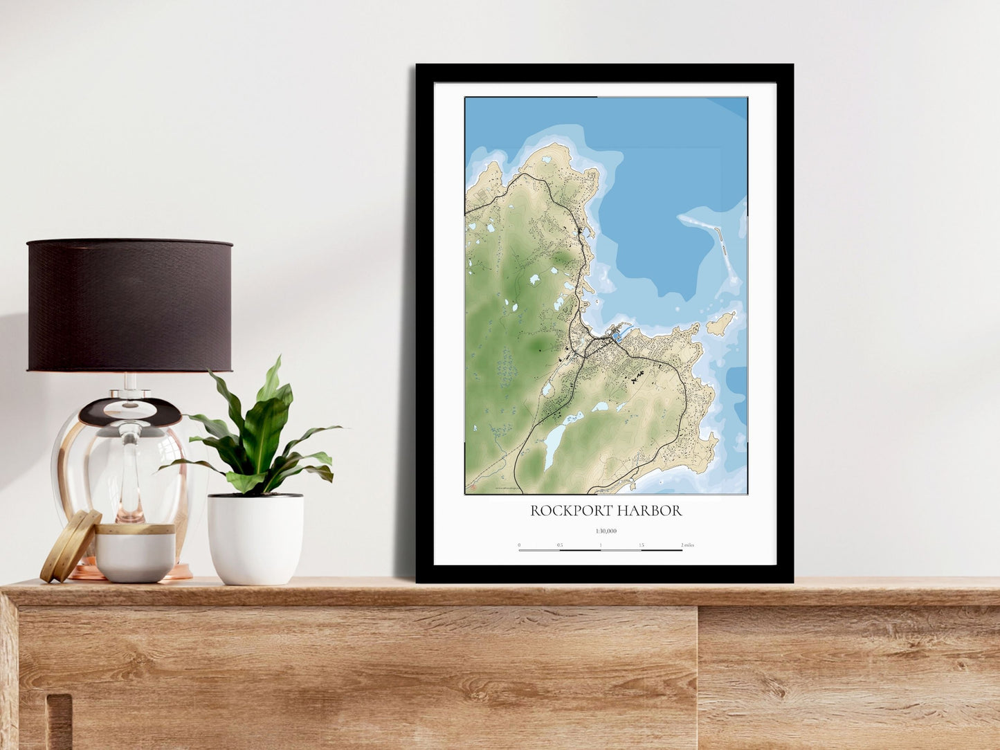 Rockport Harbor Massachusetts COASTAL Map Art Print 0225