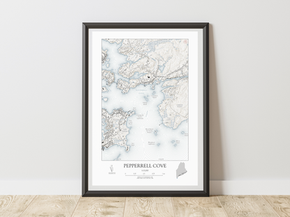 Pepperrell Cove Maine NAUTICAL Map Art Print