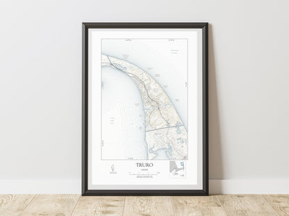 Truro Mass Cape Cod NAUTICAL Map Art Print 0225