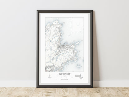 Rockport Massachusetts NAUTICAL Map Art Print 0225