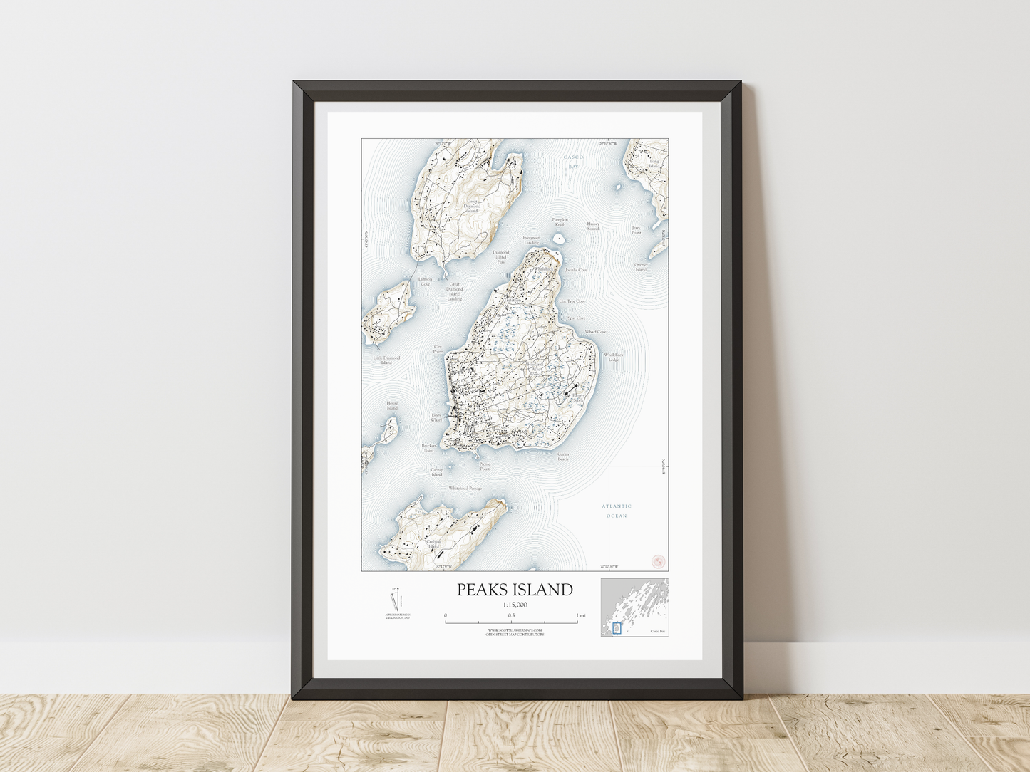 Peaks Island Maine NAUTICAL Map Art Print 0325