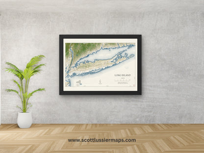 Long Island New York VINTAGE Map Art Print