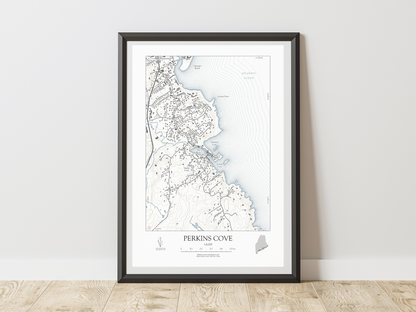 Perkins Cove Maine NAUTICAL Map Art Print 0325