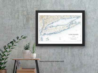 Long Island New York NAUTICAL Map Art Print