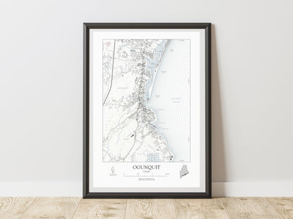 Ogunquit Maine NAUTICAL Map Art Print 0225