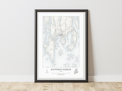 Boothbay Harbor Maine NAUTICAL Map Art Print 0325