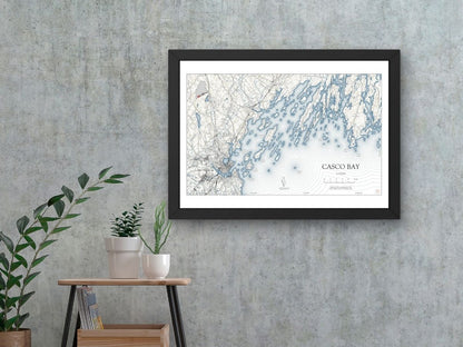 Casco Bay Maine NAUTICAL Map Art Print 0225