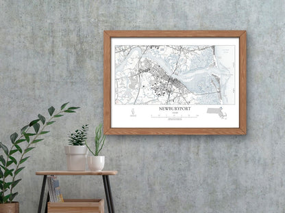 Newburyport Massachusetts NAUTICAL Map Art Print 0225