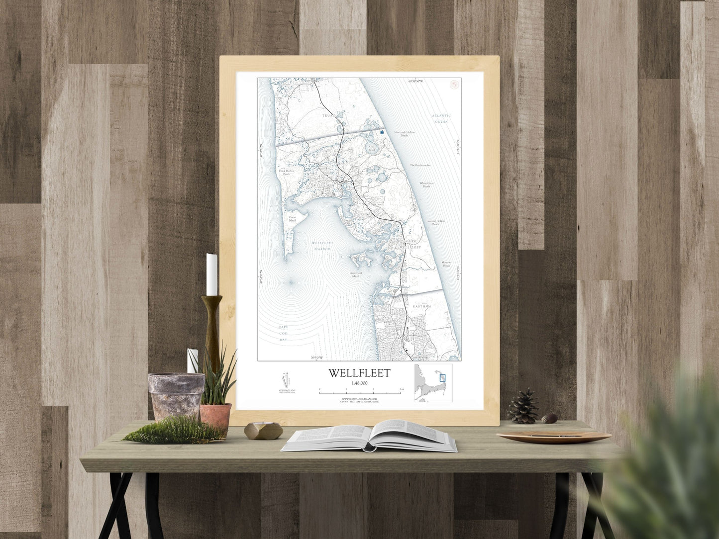 Wellfleet Mass Cape Cod NAUTICAL Map Art Print 0225