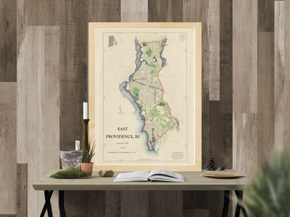 East Providence Rhode Island HOMETOWN Map Art Print 0325