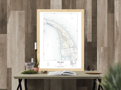 Truro Mass Cape Cod NAUTICAL Map Art Print 0225