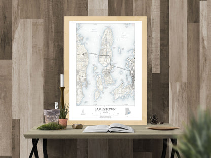 Jamestown Rhode Island NAUTICAL Map Art Print 0225