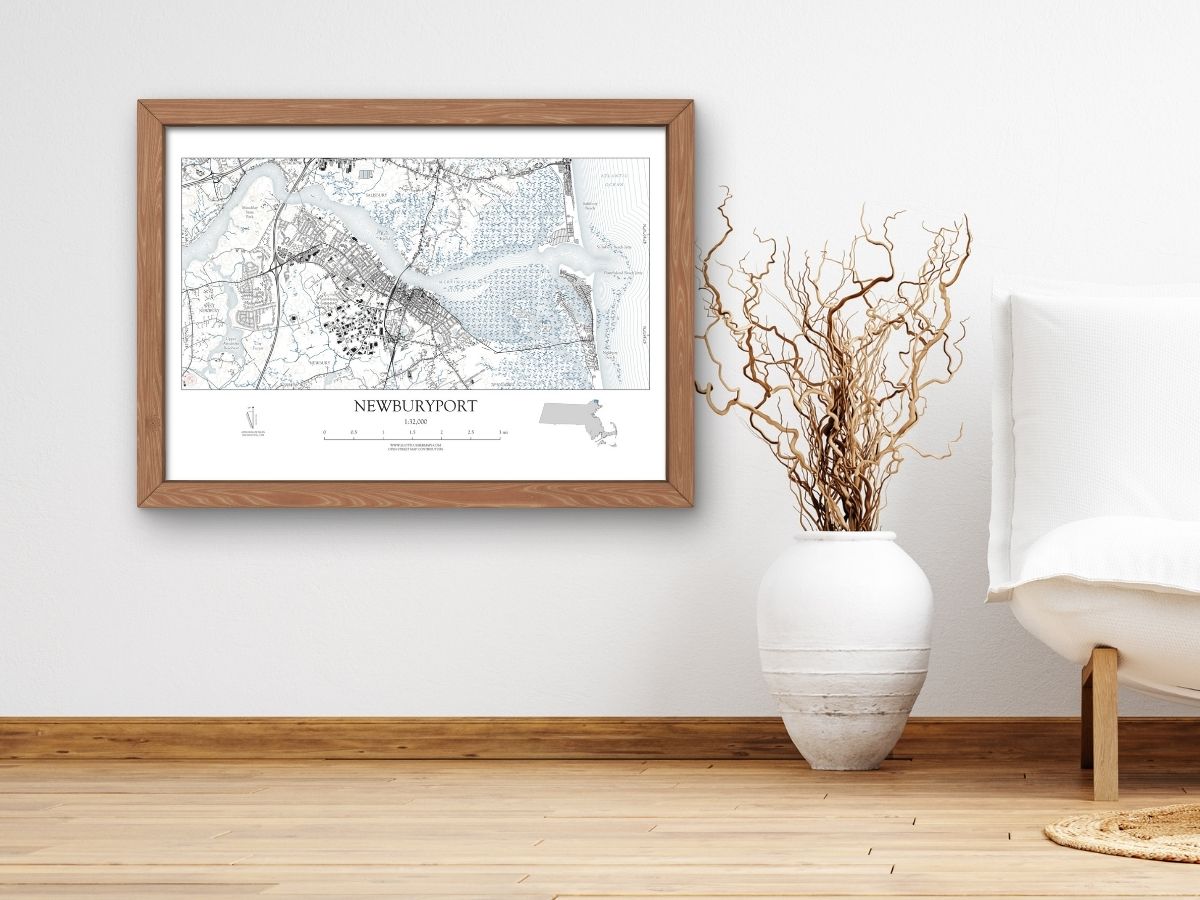 Newburyport Massachusetts NAUTICAL Map Art Print 0225