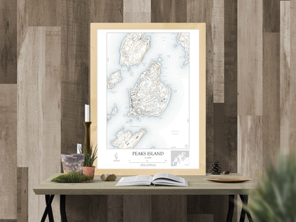Peaks Island Maine NAUTICAL Map Art Print 0325