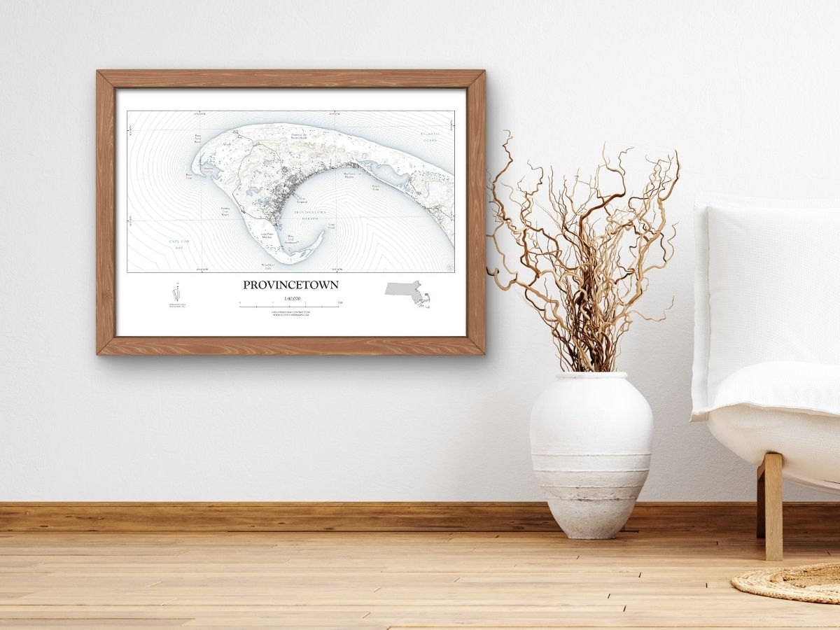 Provincetown Mass Cape Cod NAUTICAL Map Art Print 0225