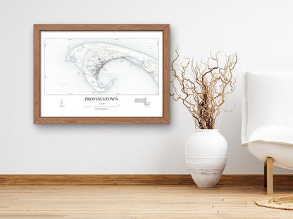 Provincetown Mass Cape Cod NAUTICAL Map Art Print 0225