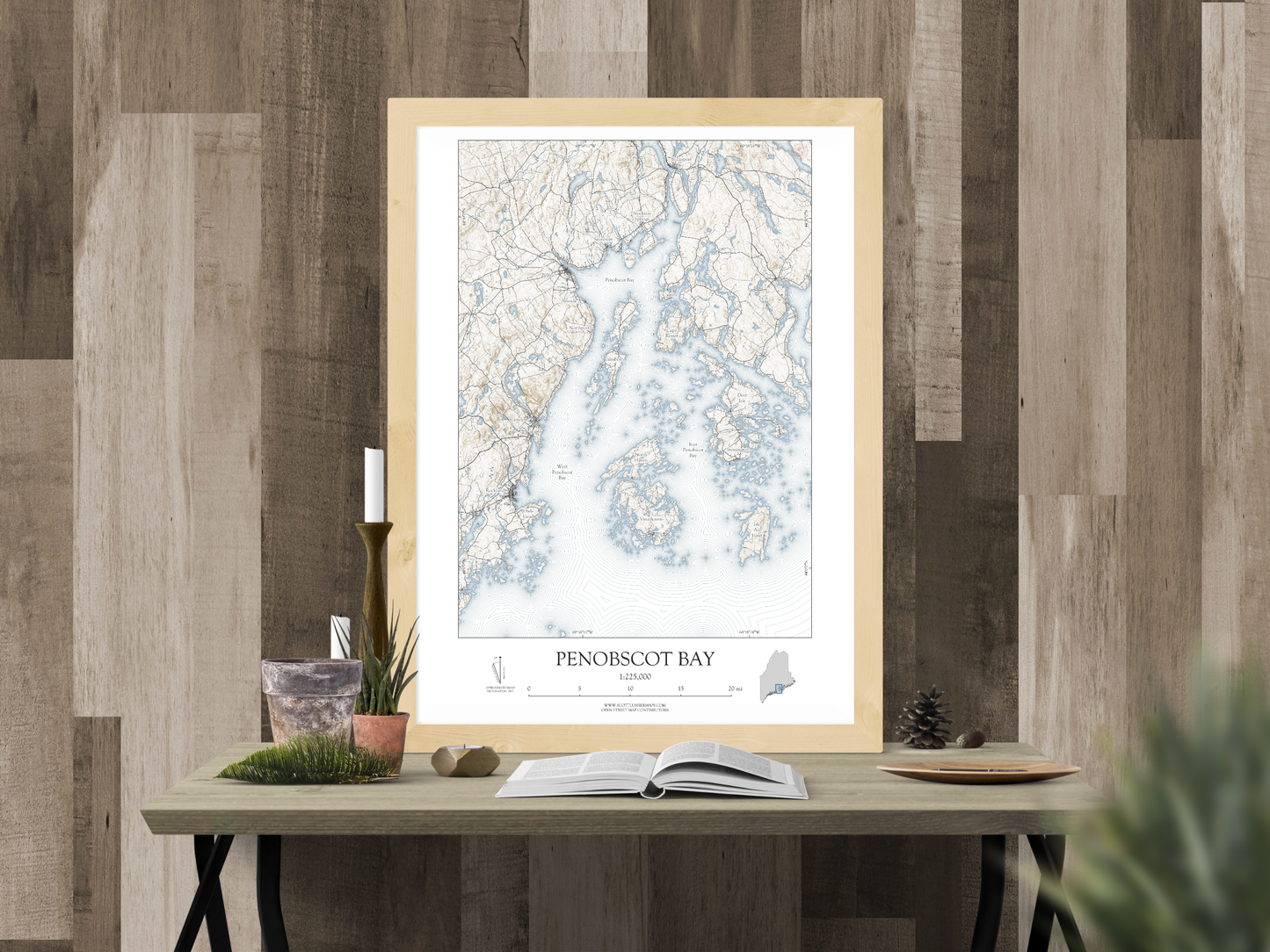 Penobscot Bay Maine NAUTICAL Map Art Print