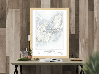 Gloucester Massachusetts NAUTICAL Map Art Print 0225