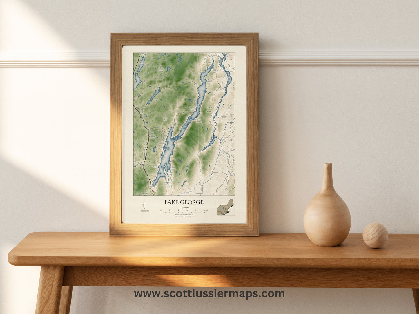 Lake George New York VINTAGE Map Art Print