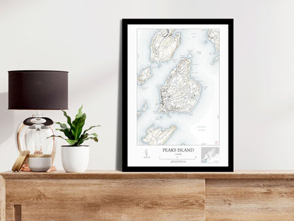 Peaks Island Maine NAUTICAL Map Art Print 0225