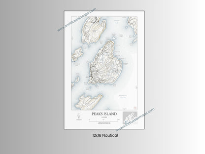 Peaks Island Maine NAUTICAL Map Art Print 0225
