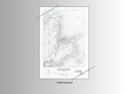 Rockport Massachusetts NAUTICAL Map Art Print 0225