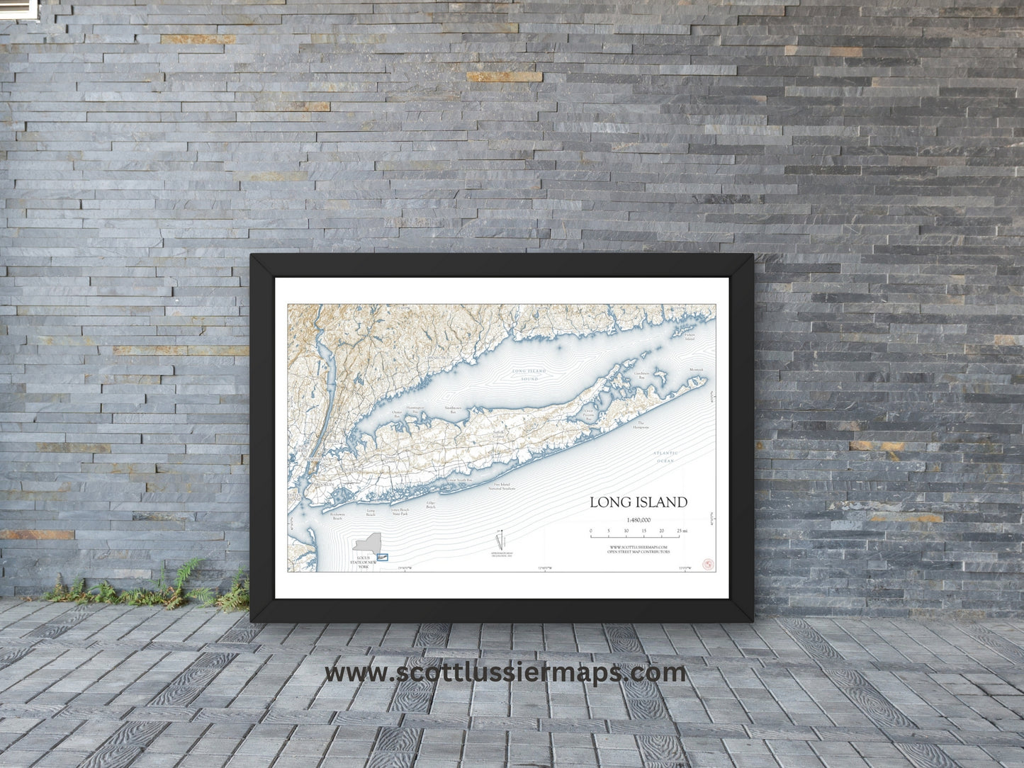 Long Island New York NAUTICAL Map Art Print