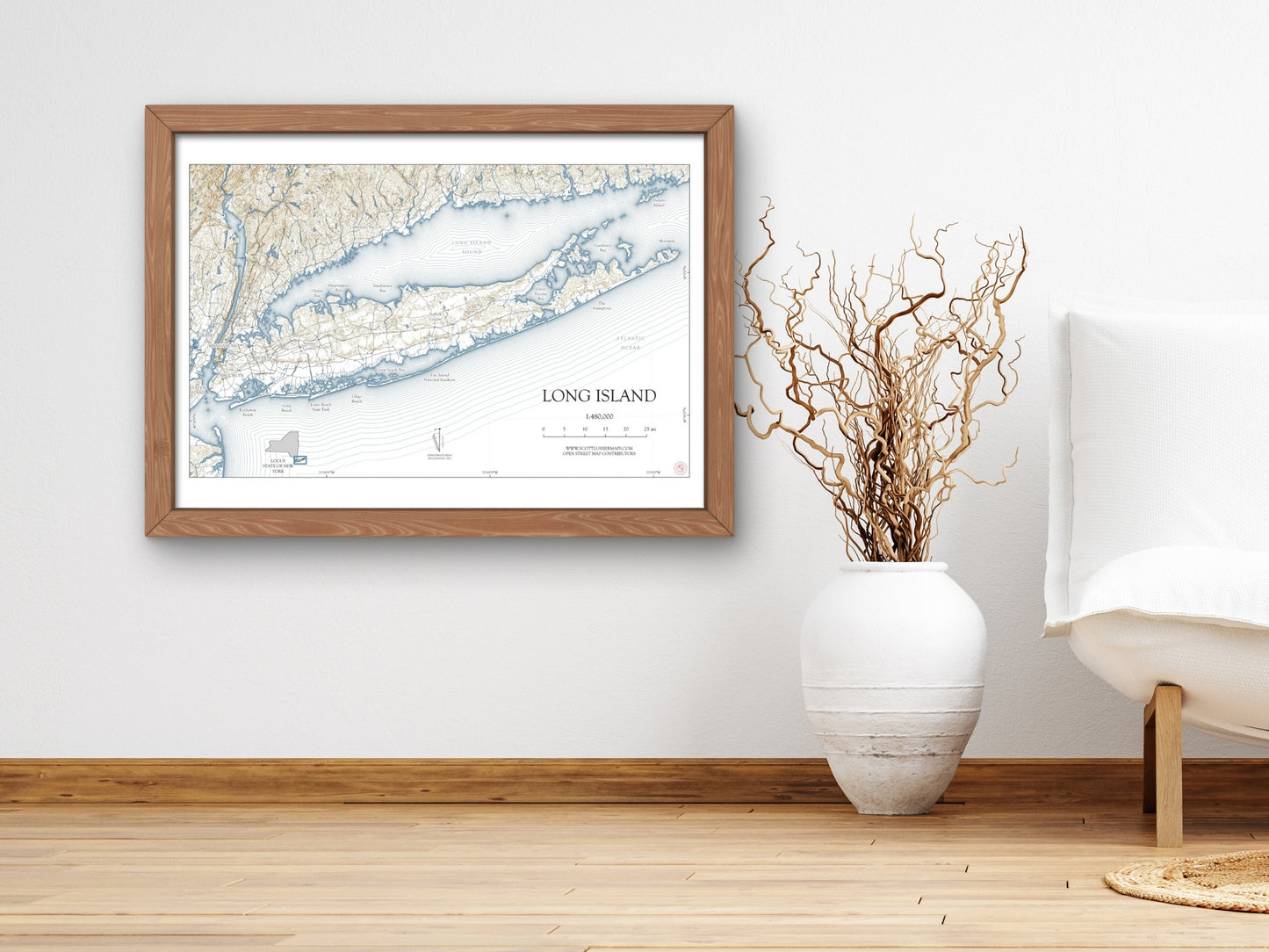 Long Island New York NAUTICAL Map Art Print