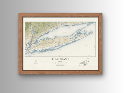 Long Island New York VINTAGE Map Art Print 0325