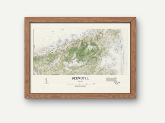 Brewster Cape Cod MA Map Art Print Vintage Style