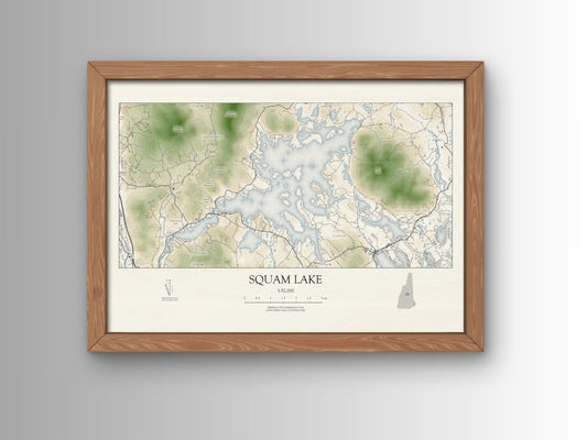 Squam Lake New Hampshire VINTAGE Map Art Print 0225