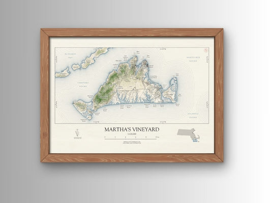 Martha's Vineyard Massachusetts Cape Cod VINTAGE Map Art Print 0225