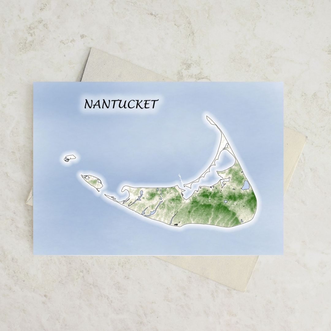 Nantucket Island Notecard Set of Six Cape Cod in either White or Craft Self Sealing Envelopes Blank Inside All Occasions