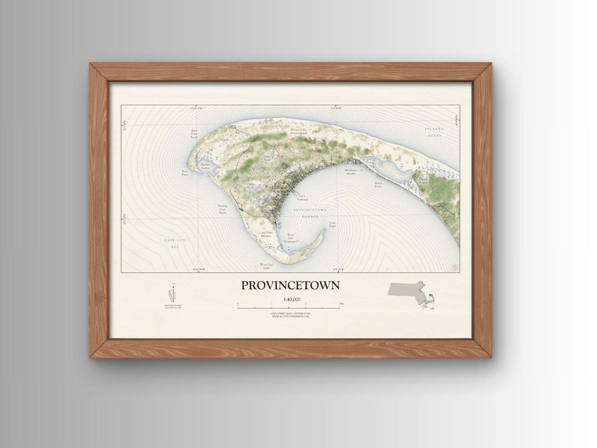 Provincetown Mass Cape Cod VINTAGE Map Art Print 0225