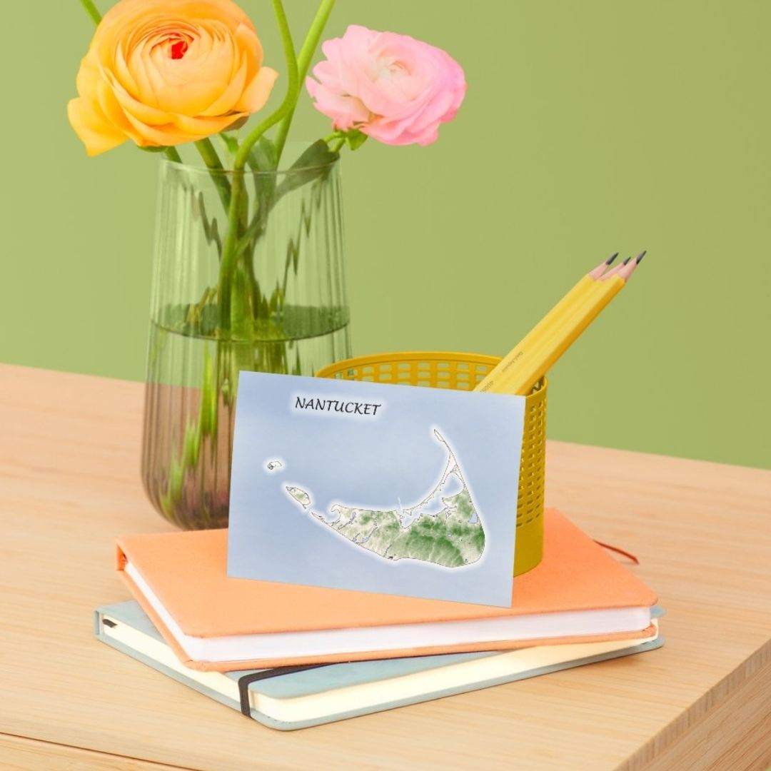 Nantucket Island Notecard Set of Six Cape Cod in either White or Craft Self Sealing Envelopes Blank Inside All Occasions