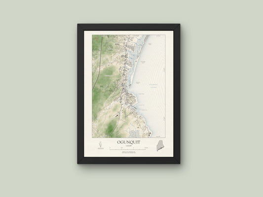 Ogunquit Maine VINTAGE Map Art Print 0225