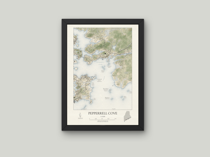 Pepperrell Cove Maine VINTAGE Map Art Print