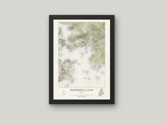 Pepperrell Cove Maine VINTAGE Map Art Print