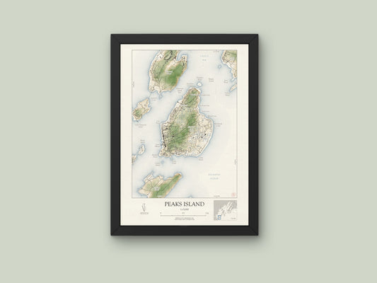 Peaks Island Maine VINTAGE Map Art Print 0225