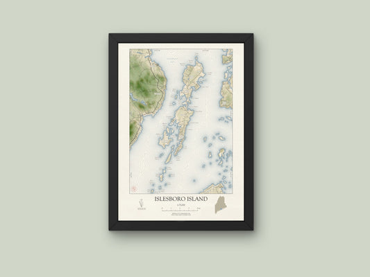 Isleboro Maine Map VINTAGE Style Art Print 0225