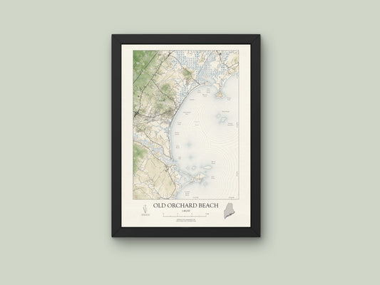 Old Orchard Beach Maine VINTAGE Map Art Print 0225