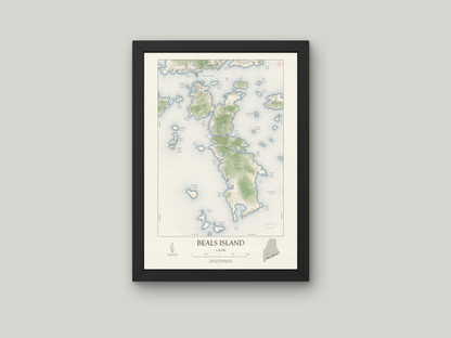 Beals Island Maine VINTAGE Map Art Print