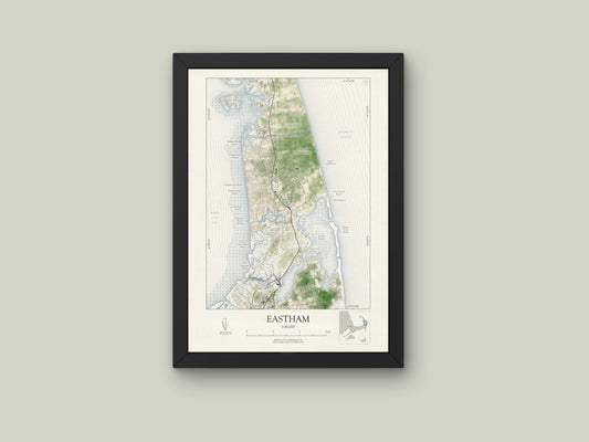 Eastham Massachusetts Cape Cod VINTAGE Map Art Print 0225