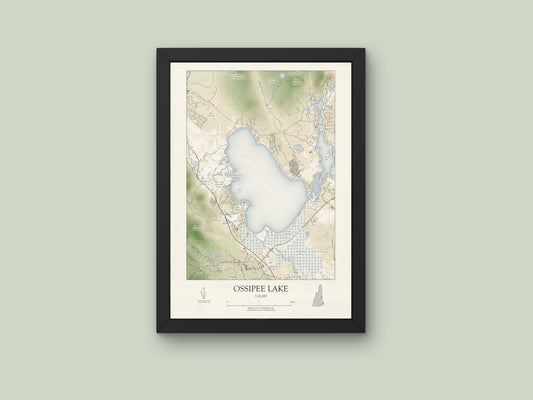 Ossipee Lake New Hampshire VINTAGE Map Art Print 0225