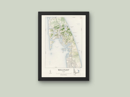 Wellfleet Mass Cape Cod VINTAGE Map Art Print 0225